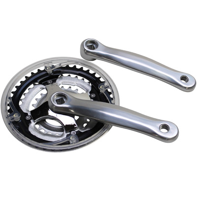 PEDALIER VTT P2R 7-8V. ALU ARGENT 170MM 42-34-24 AVEC PARE CHAINE (BOITIER 118MM) PEDALIER VTT P2R 7-8V. ALU ARGENT 170MM 42-34-24 AVEC PARE CHAINE (BOITIER 118MM)