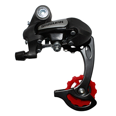 DERAILLEUR VTT ARRIERE P2R SAIGUAN 6-7V. CHAPE LONGUE A VISSER (COMPATIBLE SHIMANO)