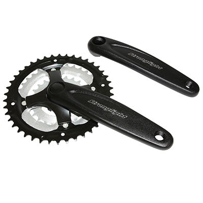 PEDALIER VTT STRONGLIGHT ARGOS 8-9V. ALU ARGENT GRAND PLATEAU NOIR 170MM 42-34-24 (BOITIER 113MM)