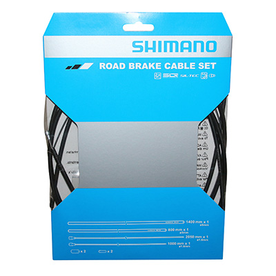 TRANSMISSION FREIN ROUTE SHIMANO NOIR-CABLE TEFLON (KIT TRANSMISSION 2CABLES-2 GAINES)