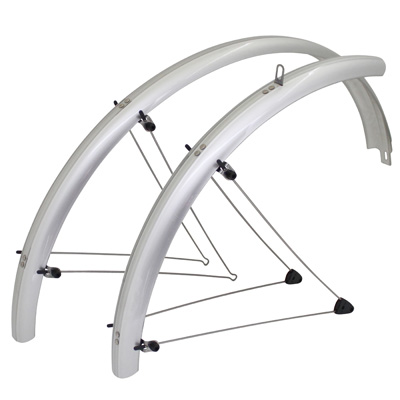 GARDE BOUE VTT TRINGLES 26" STRONGLIGHT COUNTRY 60MM ARGENT (PAIRE) AVEC FIXATION CLASSIC TRINGLES INOX