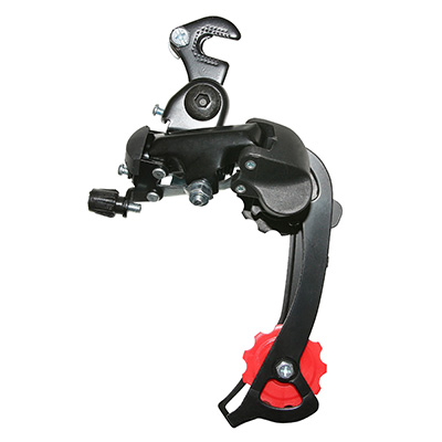 DERAILLEUR VTT ARRIERE P2R 8-7V. TZ CHAPE LONGUE NOIR AVEC PATTE (COMPATIBLE SHIMANO JUSQU'A 30DTS)