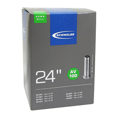 CHAMBRE A AIR VELO 24 X 2.10-3.00 FAT BIKE - DESCENTE SCHWALBE VALVE STANDARD TOUT ALU (54-75-507) (AV10D) CHAMBRE A AIR VELO 24 X 2.10-3.00 FAT BIKE - DESCENTE SCHWALBE VALVE STANDARD TOUT ALU (54-75-507) (AV10D)