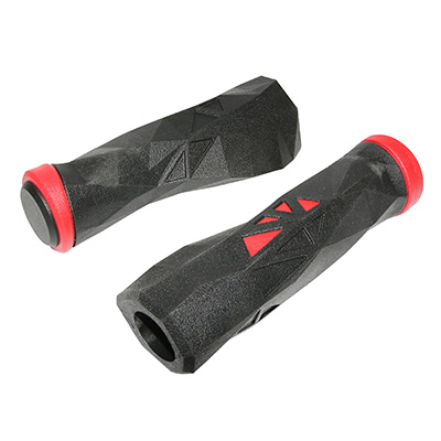 POIGNEE VTT NEWTON PROBIKE ERGONOMIQUE NOIR-ROUGE L130MM (PAIRE)