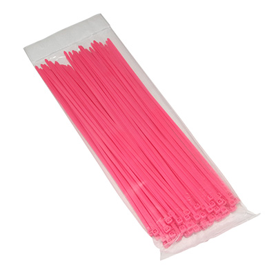 COLLIER DE SERRAGE NYLON TYPE RILSAN 3,6X250MM ROSE FLUO (VENDU PAR 100)  -P2R-