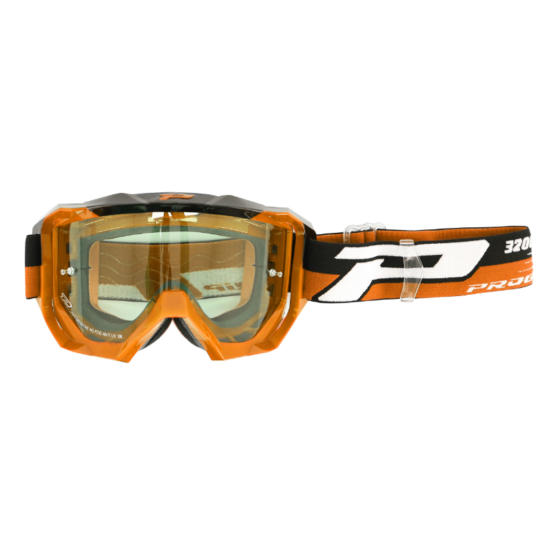 MASQUE-LUNETTES CROSS PROGRIP 3200 LS VENOM ORANGE ECRAN TRANSPARENT LIGHT SENSITIVE ANTI-RAYURES-ANTI U.V.-ANTI-BUEE (HOMOLOGUE CE-EN-N° AC-96025 REV.2)