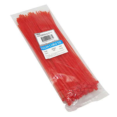 COLLIER DE SERRAGE NYLON TYPE RILSAN 3,6X250MM ROUGE (VENDU PAR 100)  -P2R-