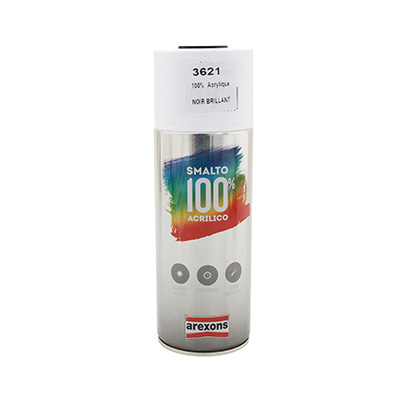 BOMBE DE PEINTURE AREXONS ACRYLIQUE 100 NOIR BRILLANT AEROSOL 400 ML (3621)