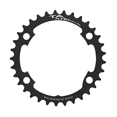 PLATEAU ROUTE 4BRA D.110 POUR SHIMANO ULTEGRA R8000 - 6800 TA X110 38DTS INTERIEUR COMPATIBLE TIAGRA 4700-105  5800+R7000-DURA ACE 9000+9100 NOIR 11V.