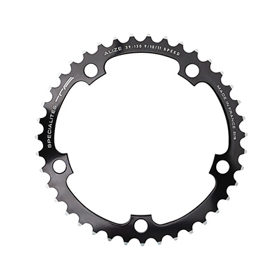 PLATEAU ROUTE 5BRA D.130 TA ALIZE 39DTS INTERIEUR NOIR ALU 7075 TYPE SHIMANO 8-9-10V.