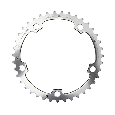 PLATEAU ROUTE 5BRA D.130 TA ALIZE TRIPLE 42DTS MILIEU ARGENT ALU 7075 TYPE SHIMANO 8-9-10V.