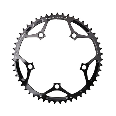 PLATEAU ROUTE 5BRA D.130 TA HEGOA 52DTS EXTERIEUR NOIR ALU 7075 TYPE SHIMANO 10-11V.