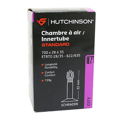 CHAMBRE A AIR VELO 700 X 28 - 35 HUTCHINSON VALVE STANDARD 32MM 159G