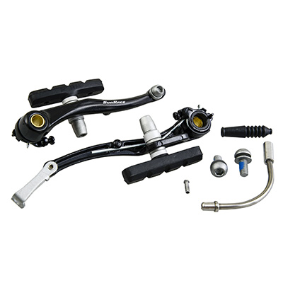 ETRIER FREIN VTT-CITY V-BRAKE ALU SUNRACE NOIR AVANT 110MM COUDE 90° (VENDU A L'UNITE) ETRIER FREIN VTT-CITY V-BRAKE ALU SUNRACE NOIR AVANT 110MM COUDE 90° (VENDU A L'UNITE)