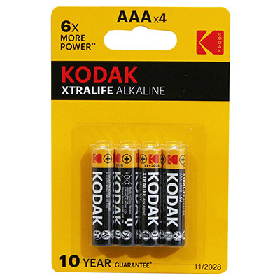 PILE LR03  1.5V  KODAK ALCALINE XTRALIFE AAA (VENDU PAR 4)