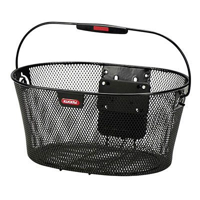 PANIER AVANT ACIER FIL KLICKFIX OVALKORB 16L NOIR AVEC ANSE FIXATION SUR CINTRE (40X19X29CM) (LIVRE SANS FIXATION)