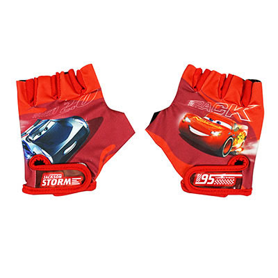 GANTS VELO COURT ENFANT DISNEY CARS ROUGE (PAIRE SUR CARTE)