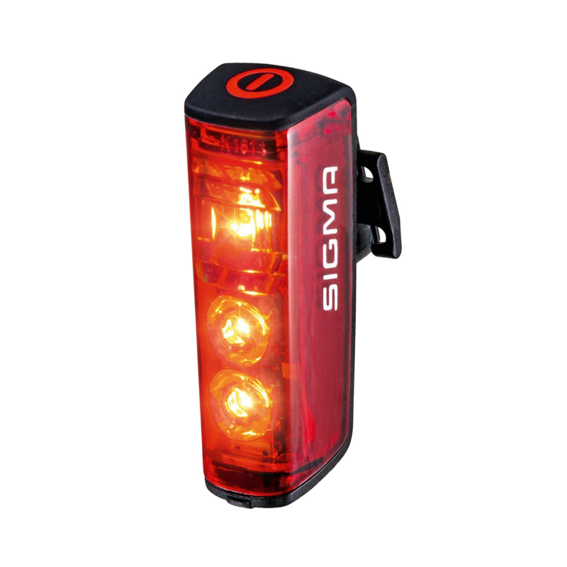 ECLAIRAGE VELO USB ARRIERE SUR TIGE DE SELLE SIGMA BLAZE 3LED (AUTONOMIE 50H)  NOIR - FONCTION FLASH - ADAPTE L'ECLAIRAGE EN FONCTION DE LA LUMINOSITE ET FEU STOP - CLIGNOTANT POSSIBLE