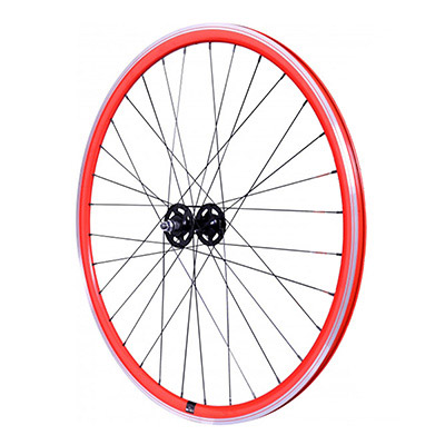 ROUE ROUTE - FIXIE PATIN P2R ROUGE AVANT AVEC ECROUS JANTE 17C PROFIL 28MM