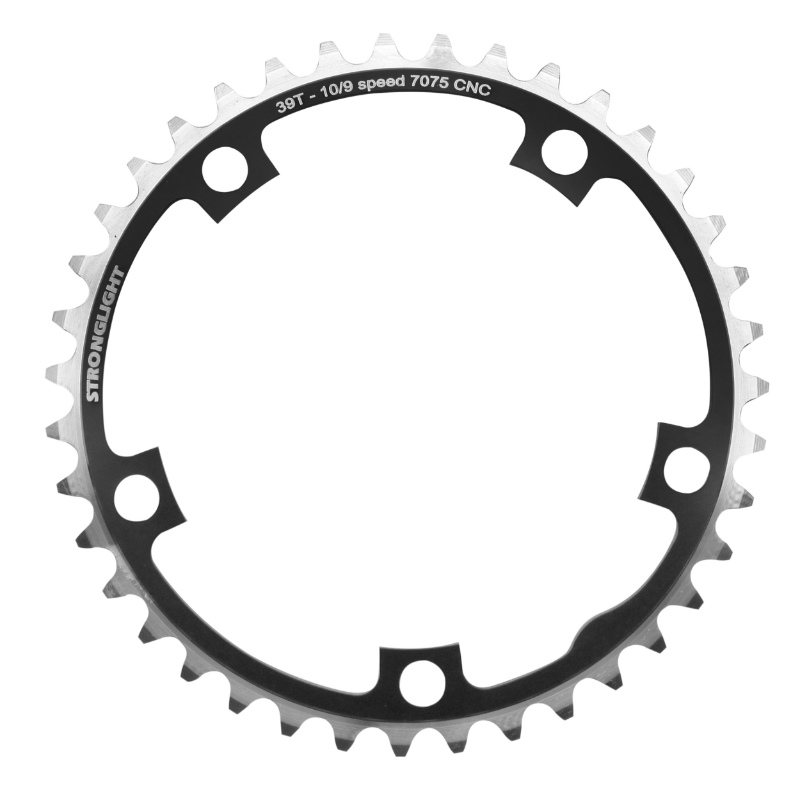 PLATEAU ROUTE 5BRA D.130 STRONGLIGHT 39DTS INTERIEUR NOIR ALU 7075 TYPE SHIMANO  11-10V.