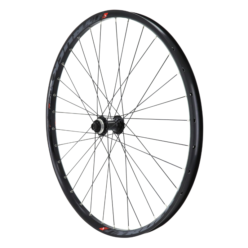 ROUE VTT DISQUE 27.5" TRUCKY 30 TUBELESS READY AVANT CENTERLOCK NOIR MOYEU SHIMANO TC500 AXE TRAVERSANT 15-100 JANTE 30C 32 RAYONS