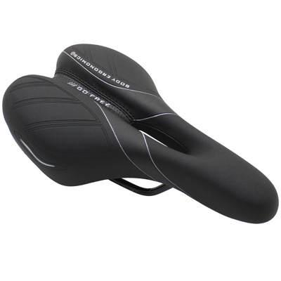 SELLE NEWTON CITY GO FREE FEMME NOIR DECO SPORT NOIR  260X155MM AVEC TROU CENTRAL RAIL ACIER NOIR