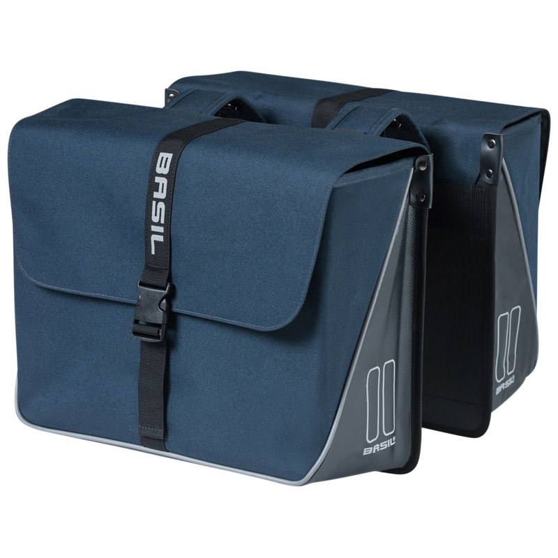 SACOCHE ARRIERE VELO DOUBLE BASIL FORTE 35L BLEU NAVY (41X15X43CM) UNIVERSEL POUR VTC ET VAE