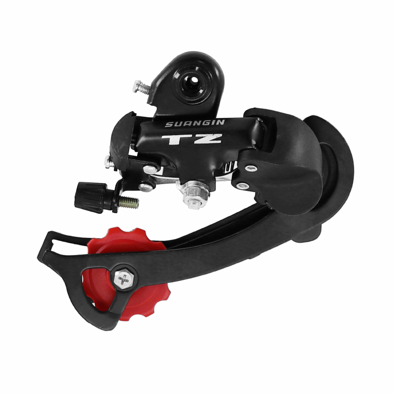 DERAILLEUR VTT ARRIERE P2R 8-7V. TZ CHAPE LONGUE NOIR A VISSER (COMPATIBLE SHIMANO JUSQU'A 30DTS) SUR CARTE