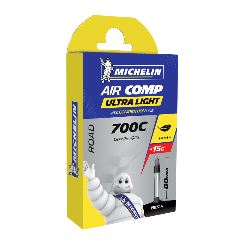 CHAMBRE A AIR VELO 700 X 18-25 MICHELIN A1 ULTRALIGHT VALVE PRESTA 80MM