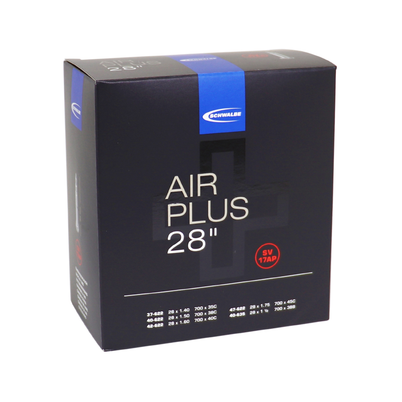 CHAMBRE A AIR VELO 700 X 35-45 SCHWALBE AIR PLUS RENFORCE VALVE ALU PRESTA OBUS DEMONTABLE (SV17AP)