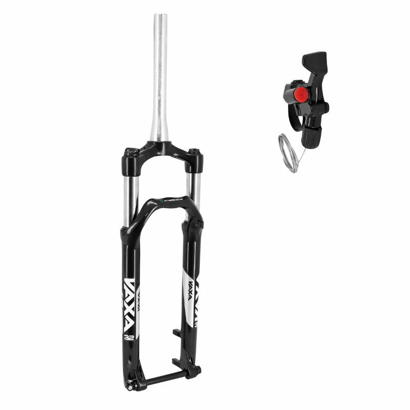 FOURCHE VTT 27.5 " ZOOM 868S A RESSORT NOIR REGLABLE-BLOCABLE AVEC MANETTE AU CINTRE DEB. 100MM POUR AXE TRAVERSANT BOOST 15-110 PIVOT LISSE CONIQUE 1''1-8-1"1-2 EXTERIEUR COMPATIBLE DISQUE