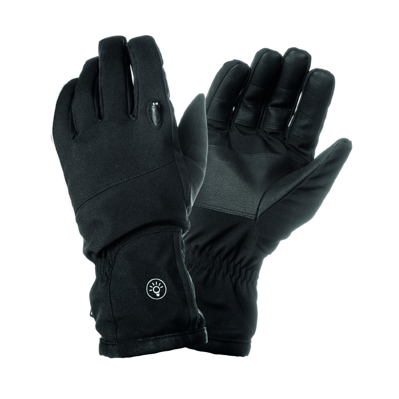 GANTS VELO CITY LONG TUCANO LUX NOIR TAILLE L AVEC ECLAIRAGE LED USB INTEGRE  (PAIRE SUR CARTE)