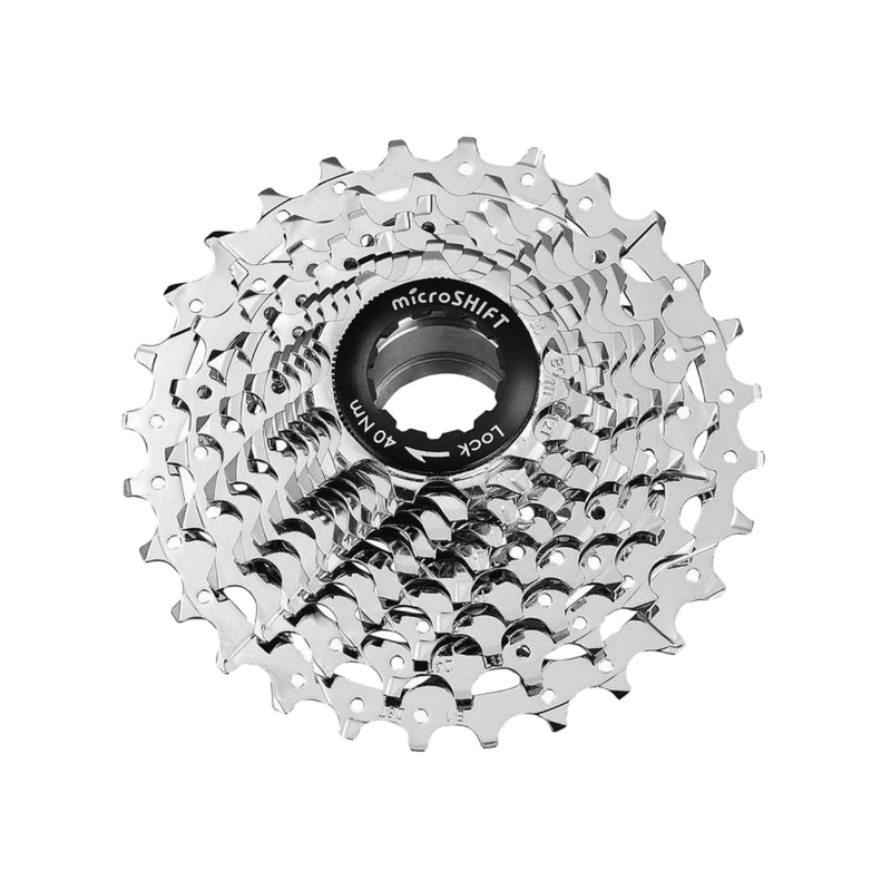 CASSETTE 10V. MICROSHIFT 11-28 POUR SHIMANO-SRAM ROUTE ARGENT (VENDU A L UNITE) (11-12-13-14-15-17-19-21-24-28) (OFFRE SPECIALE)