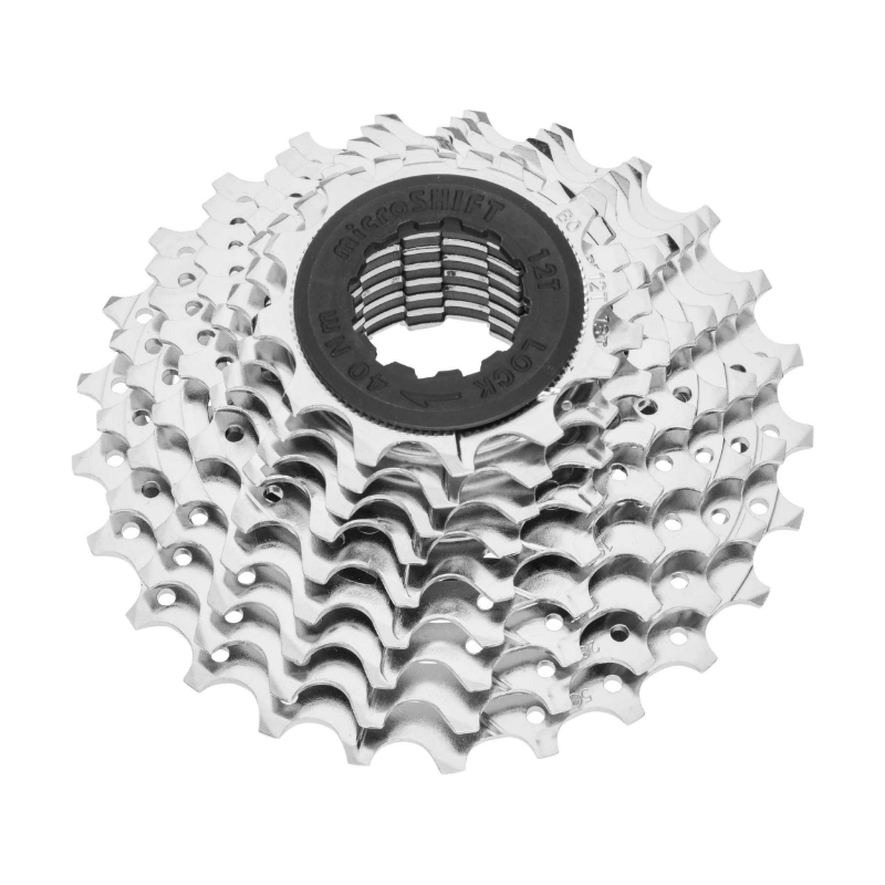 CASSETTE  9V. MICROSHIFT 12-25 POUR SHIMANO-SRAM ROUTE ARGENT (VENDU A L UNITE)  (12-13-14-15-17-19-21-23-25) (OFFRE SPECIALE)