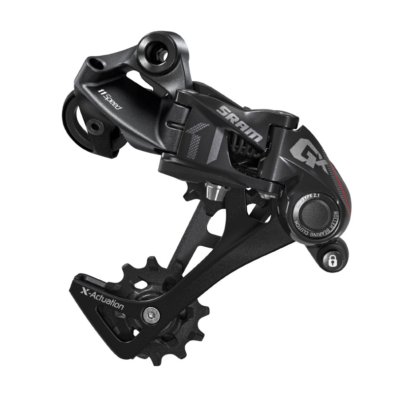 DERAILLEUR VTT ARRIERE SRAM 11V. GX CHAPE LONGUE NOIR-ROUGE MONO PLATEAU DERAILLEUR VTT ARRIERE SRAM 11V. GX CHAPE LONGUE NOIR-ROUGE MONO PLATEAU
