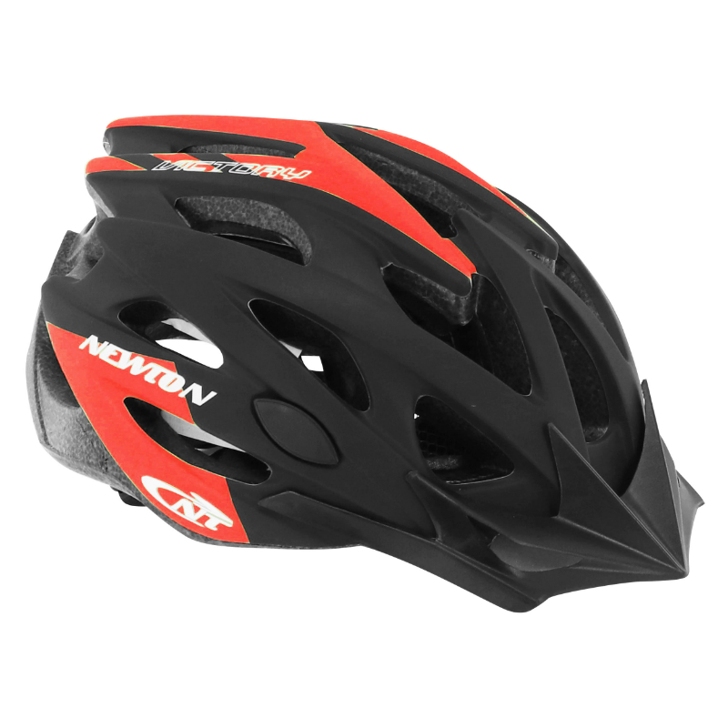 CASQUE VELO ADULTE NEWTON ROUTE-VTT VICTORY NOIR-ROUGE TAILLE 58-61 AVEC VISIERE ET LOCK (VENDU EN BOITE) (OFFRE SPECIALE)