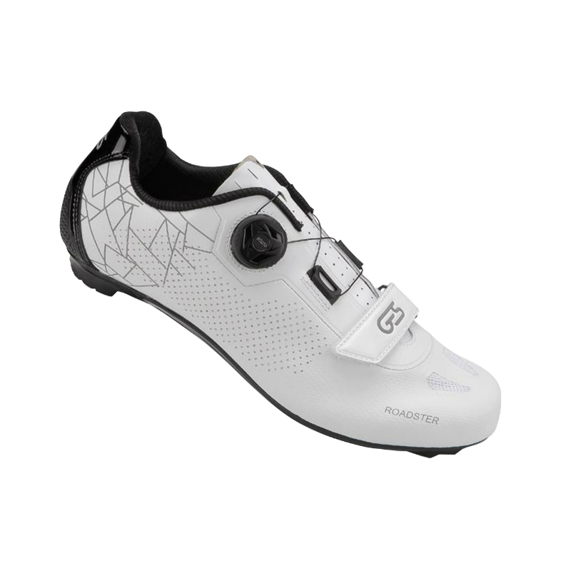 CHAUSSURE ROUTE GES ROADSTER2 BLANC T39 FIXATION MICROCLIP ATOP-VELCRO COMPATIBLE LOOK-SHIMANO (PAIRE)