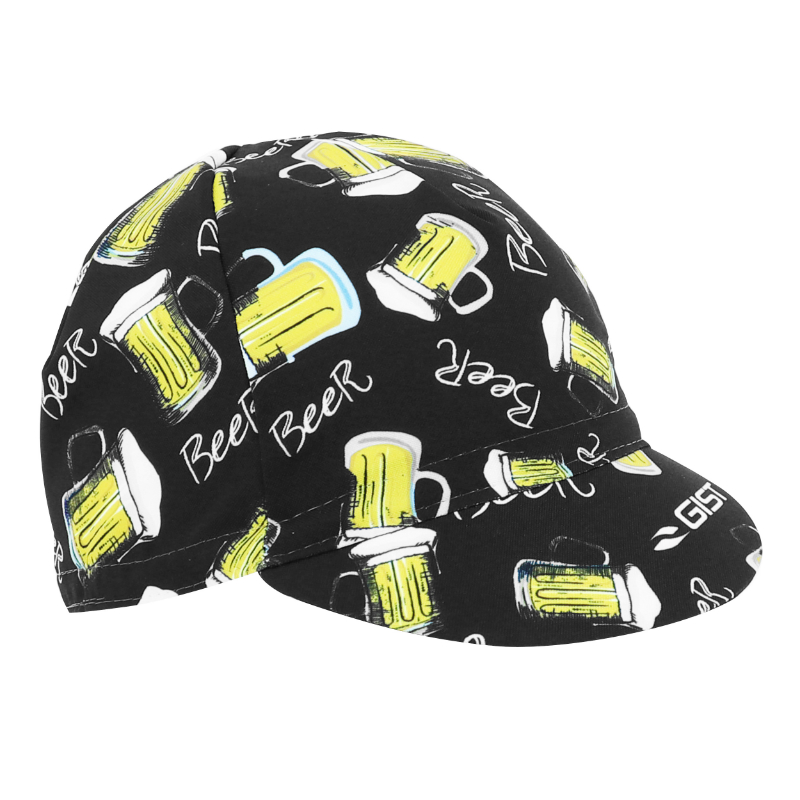 CASQUETTE VELO DECO BIERE NOIR - JAUNE