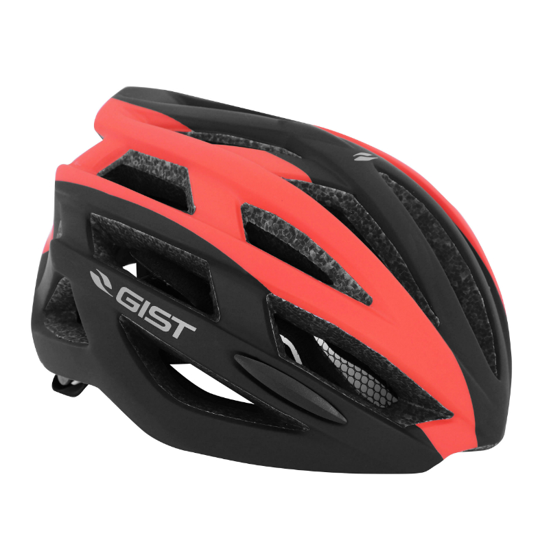 CASQUE VELO ADULTE GIST ROUTE PLANET NOIR-ROUGE MAT IN-MOLD TAILLE 58-62 REGLAGE MOLETTE 212GRS