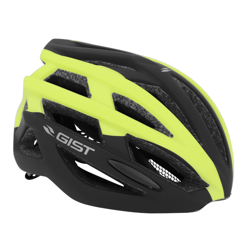 CASQUE VELO ADULTE GIST ROUTE PLANET NOIR-JAUNE MAT IN-MOLD TAILLE 58-62 REGLAGE MOLETTE 212GRS