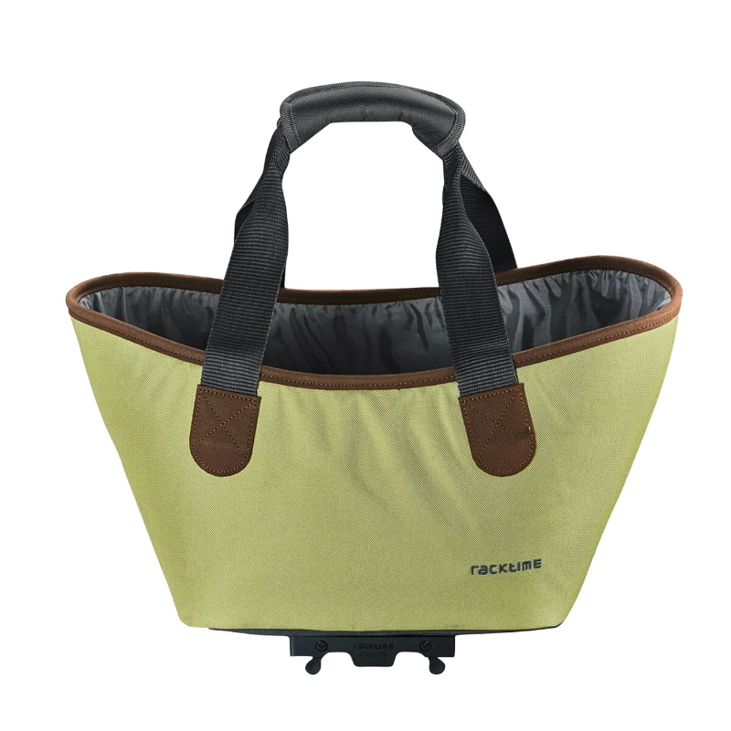 PANIER-SAC A MAIN VELO RACKTIME AGNETHA VERT FIXATION PORTE BAGAGE (L 34CM X L 26CM X H 37CM)  - COMPATIBLE SYSTEME RACKTIME SNAPIT