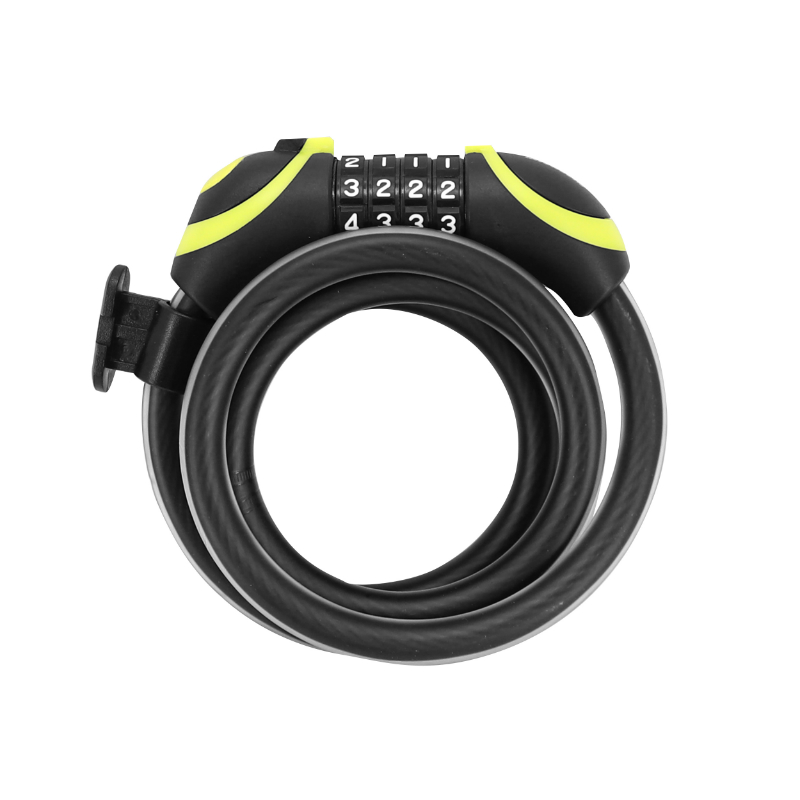 ANTIVOL VELO SPIRAL A COMBINAISON MICHELIN DIAM 12MM  LONG 1.50M  NOIR-JAUNE