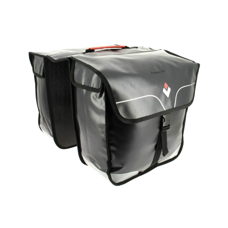 SACOCHE ARRIERE VELO DOUBLE RIGIDE HAPO.G 32L NOIR WATERPROOF FIXATION VELCROS SUR PORTE BAGAGE