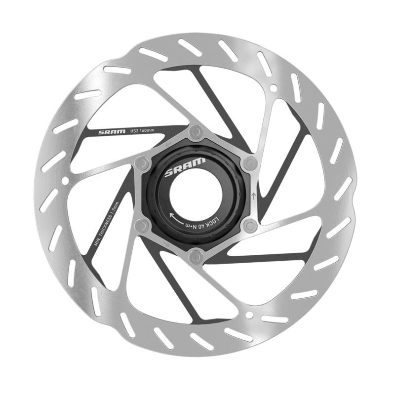 DISQUE DE FREIN VTT CENTERLOCK SRAM HS2 160MM ARGENT (BORD ARRONDI)