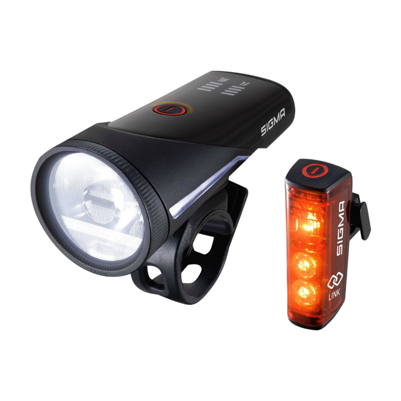 ECLAIRAGE VELO USB KIT SIGMA AURA 100 LUX-BLAZE LINK (AUTONOMIE 3H MODE STANDARD ET 12H MODE ECO) NOIR - HOMOLOGUE - ADAPTE L'ECLAIRAGE EN FONCTION DE LA LUMINOSITE