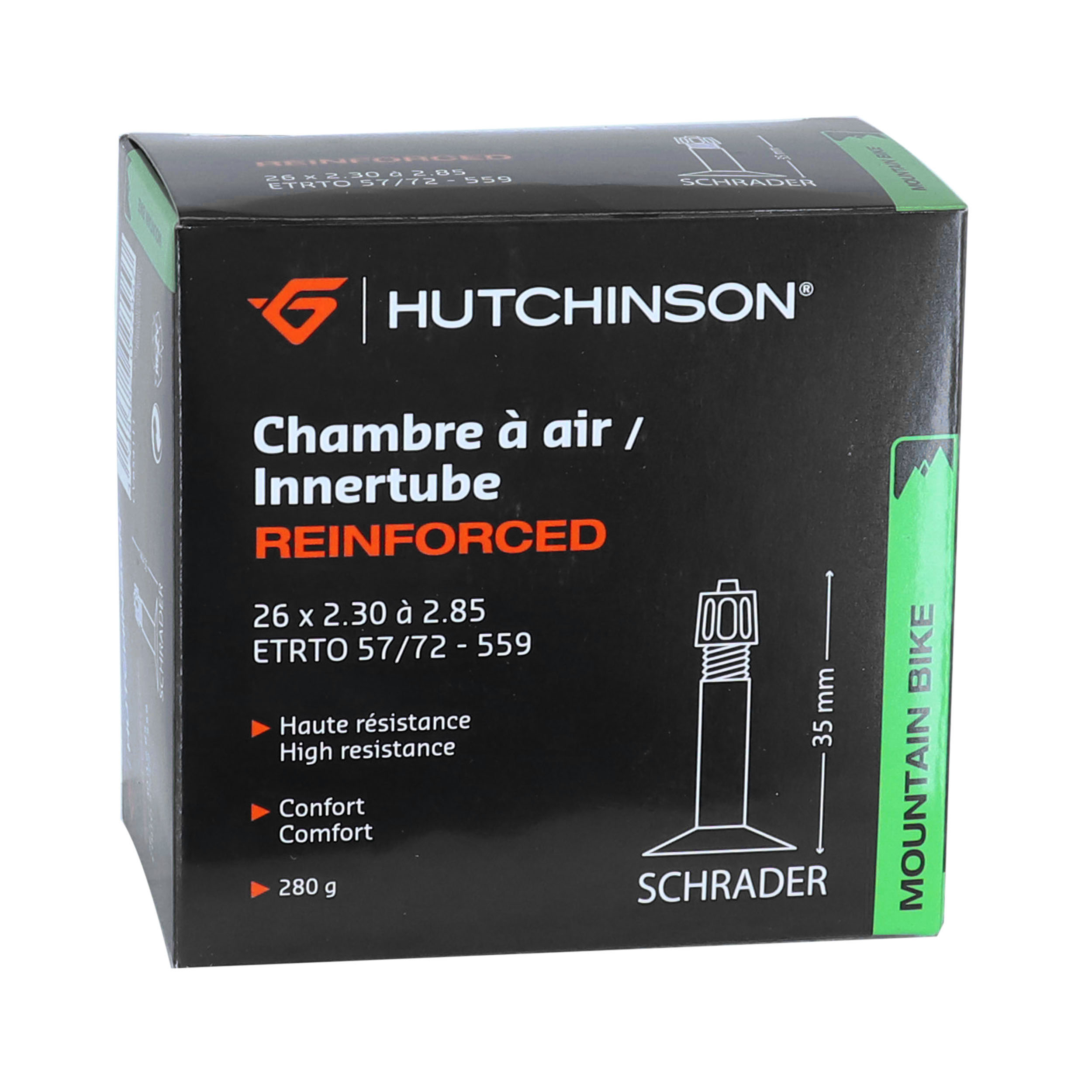 CHAMBRE A AIR VELO 26 X 2.30-2.85 HUTCHINSON RENFORCE KOLOSS VALVE STANDARD 48MM