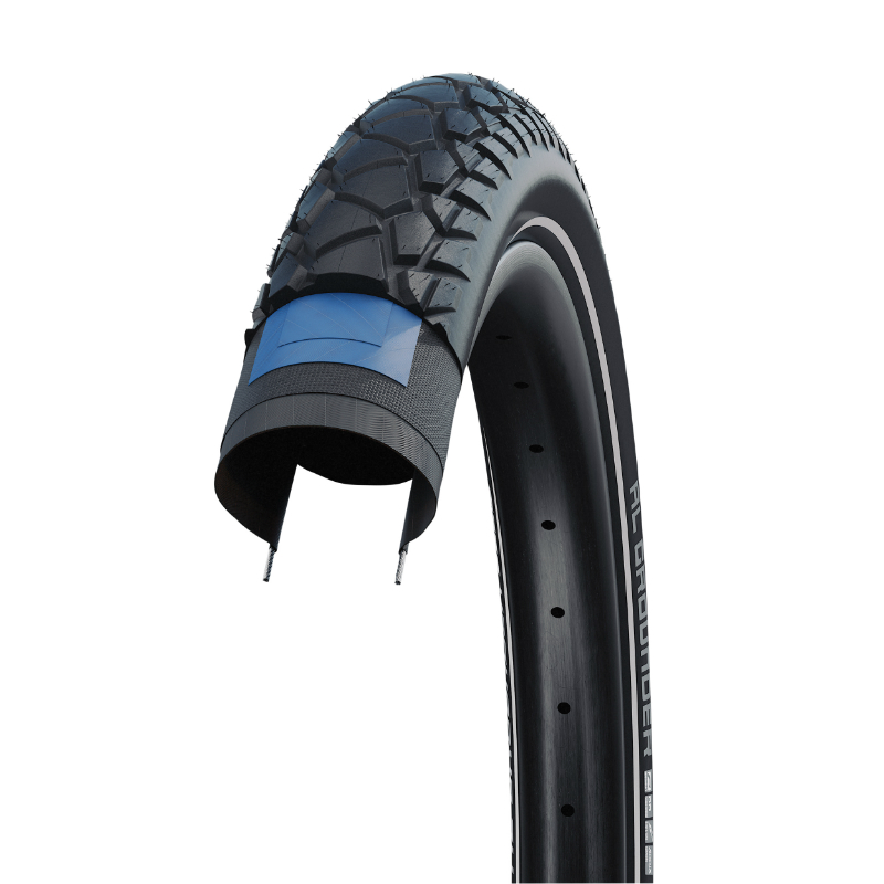 PNEU VTT SUV - VAE 29 X 2.35 SCHWALBE AL GROUNDER ADDIX PERFORMANCE NOIR TR (60-622) DOUBLE DEFENSE FLANC REFLEX HOMOLOGUE VAE E50