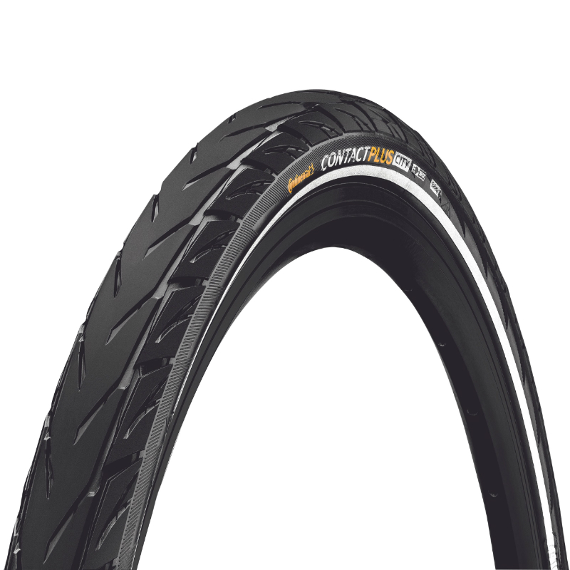 PNEU VTT URBAIN - VAE 26 X 1.75 CONTINENTAL CONTACT PLUS CITY NOIR FLANC REFLEX TR (47-559) HOMOLOGUE VAE E50