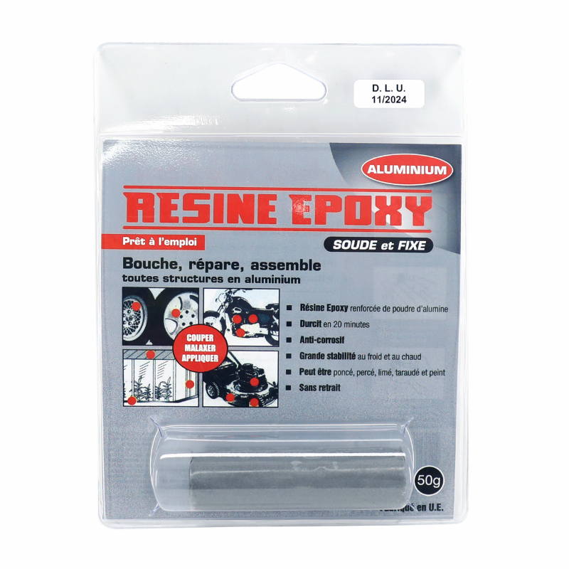 EPOXY RESINE-COLLE BLISTER PRESSOL 50G  ALUMINIUM 145X30MM (VENDU A L'UNITE)