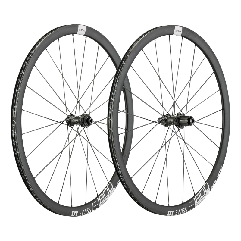 ROUES ROUTE DISQUE 700 DT SWISS HE1800-32 ENDURANCE CENTERLOCK AXE TRAVERSANT 12X100 ET 142MM CASSETTE SHIMANO-SRAM 11-10V NOIR PNEU 25-32MM (HAUTEUR JANTE 32MM)